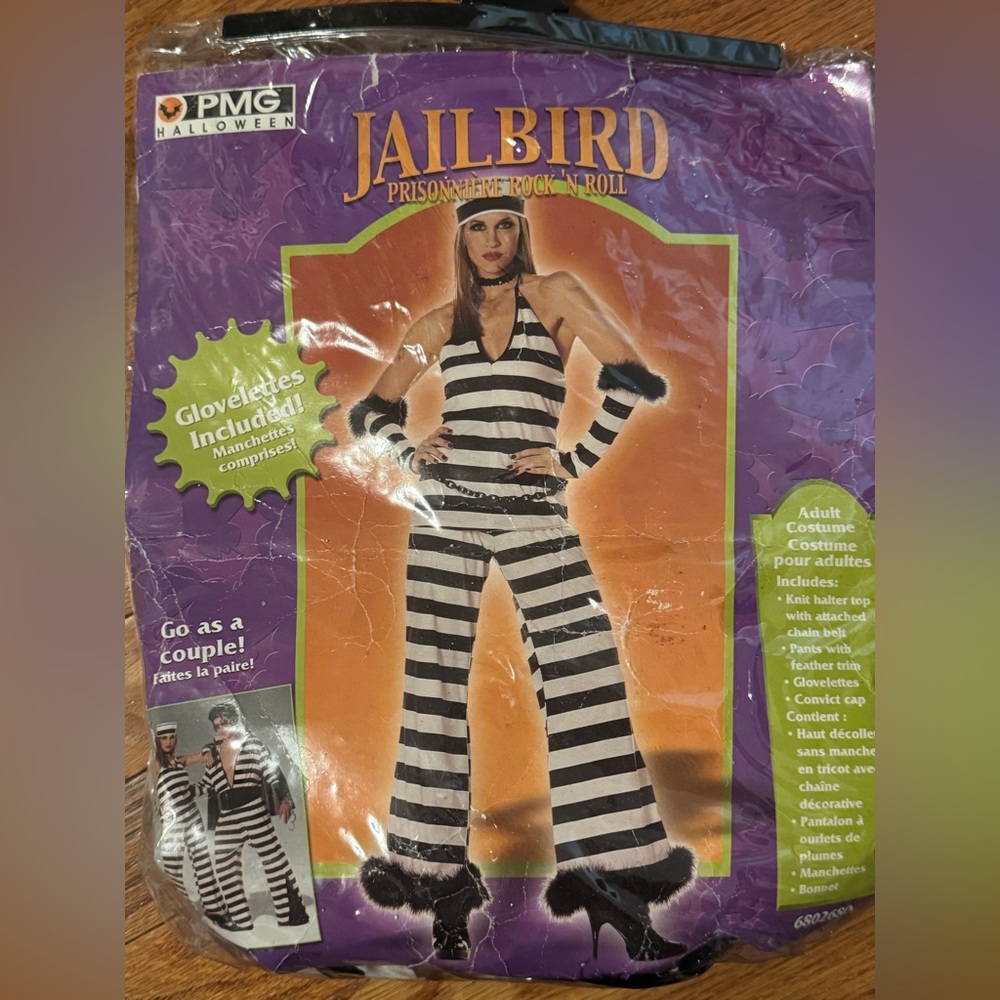 Jailbird Black & White Striped Womens  Costume - Classic Prisoner